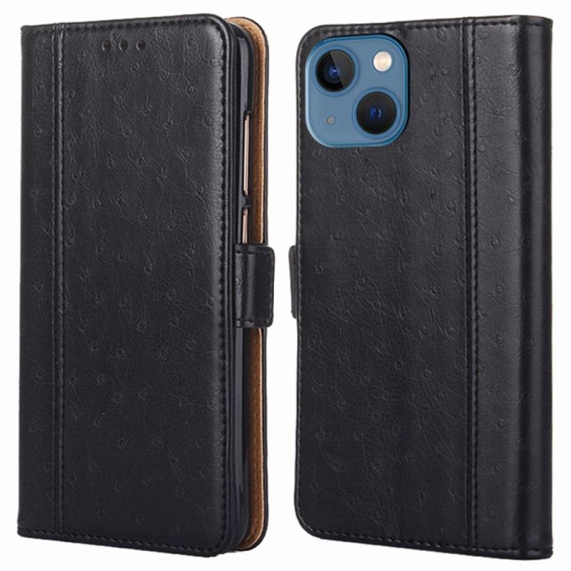 Flip Cover iPhone 14 Plus Style Cuir Autruche