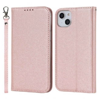 Flip Cover iPhone 14 Plus Style Cuir Douceur avec Lanière