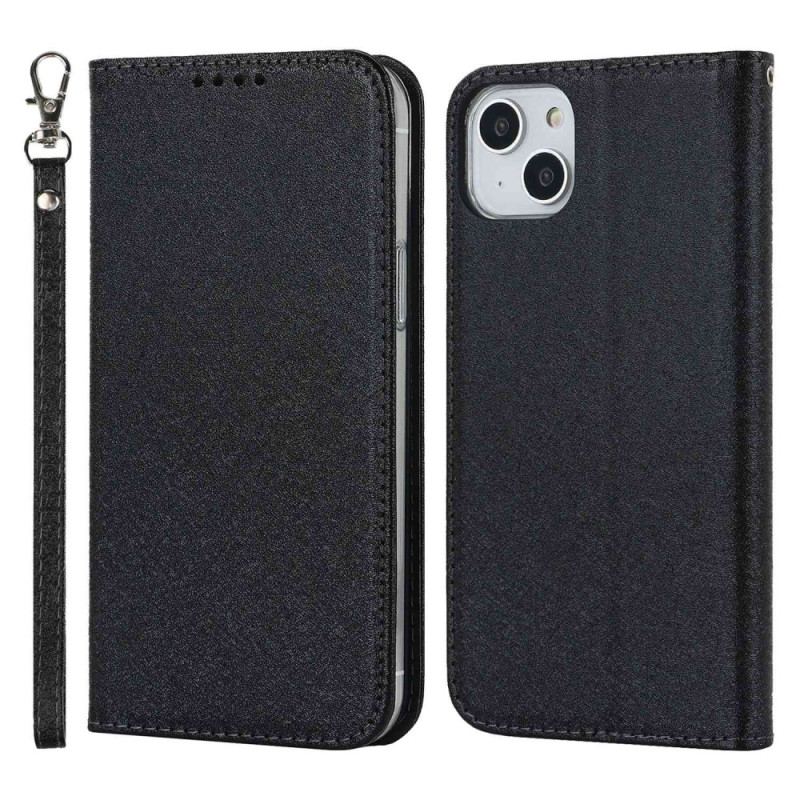 Flip Cover iPhone 14 Plus Style Cuir Douceur avec Lanière