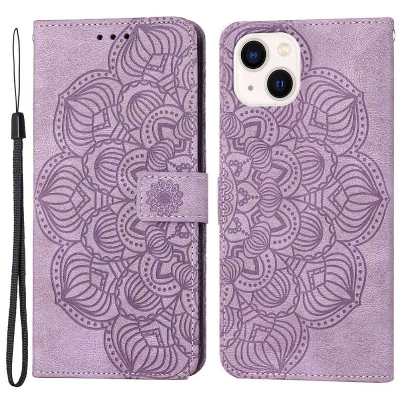 Housse iPhone 14 Plus Mandala avec Lanière