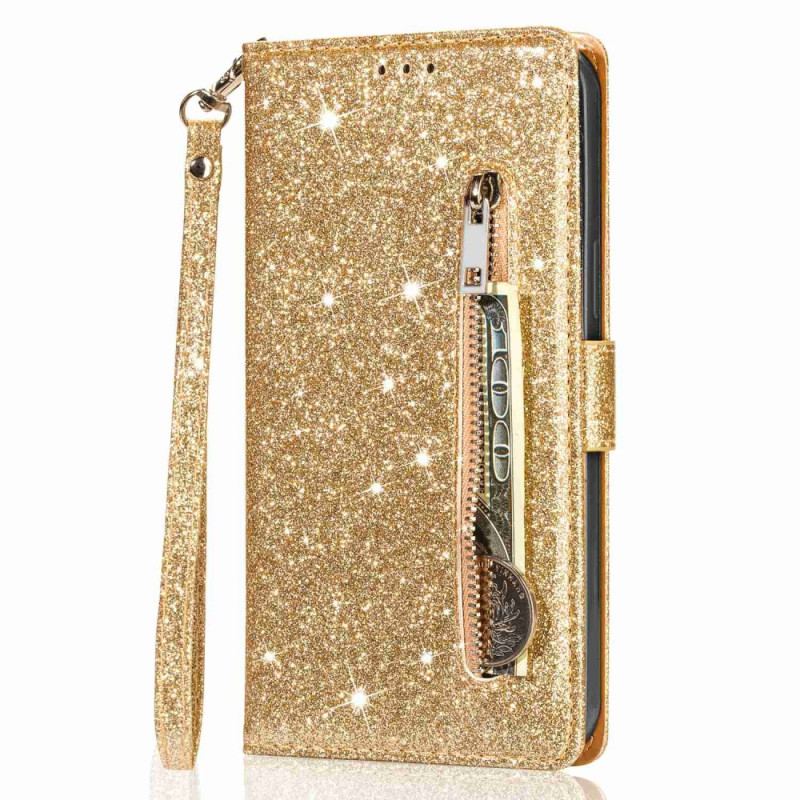 Housse iPhone 14 Plus Porte-Monnaie Paillettes