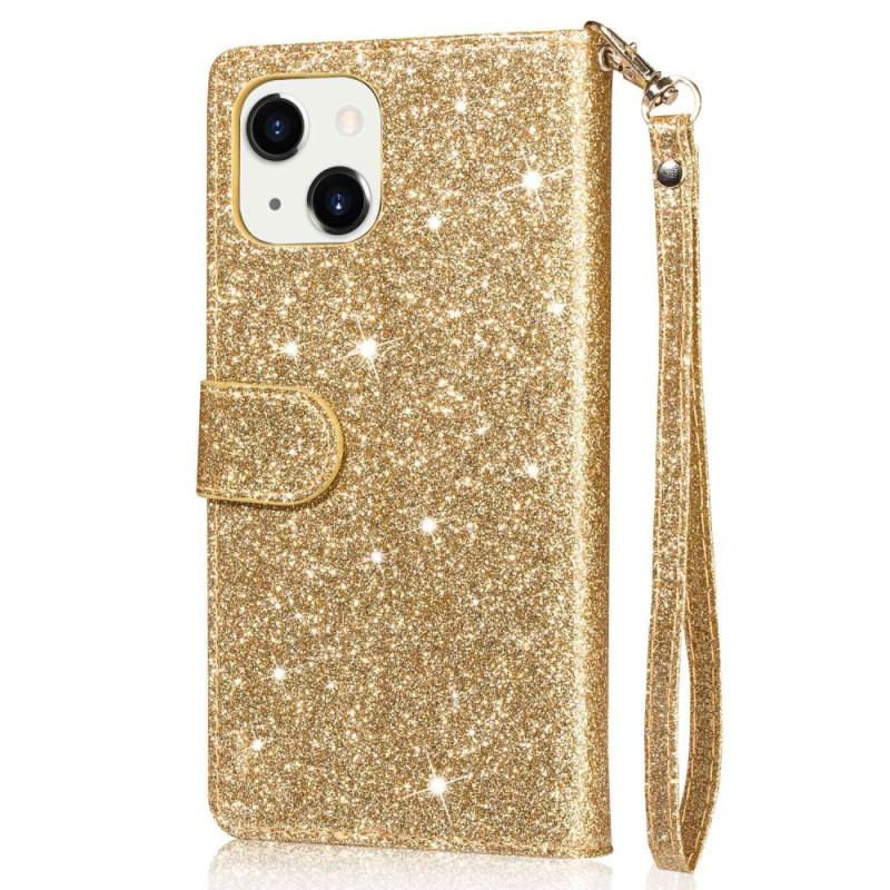 Housse iPhone 14 Plus Porte-Monnaie Paillettes