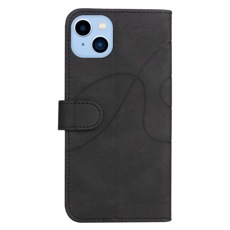 Housse iPhone 14 Plus Simili Cuir Bicolore Signature