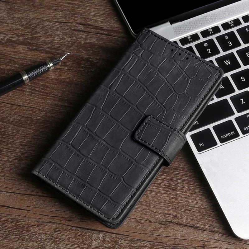 Housse iPhone 14 Plus Style Peau de Crocodile