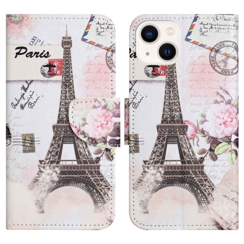 Housse iPhone 14 Plus Tour Eiffel Vintage