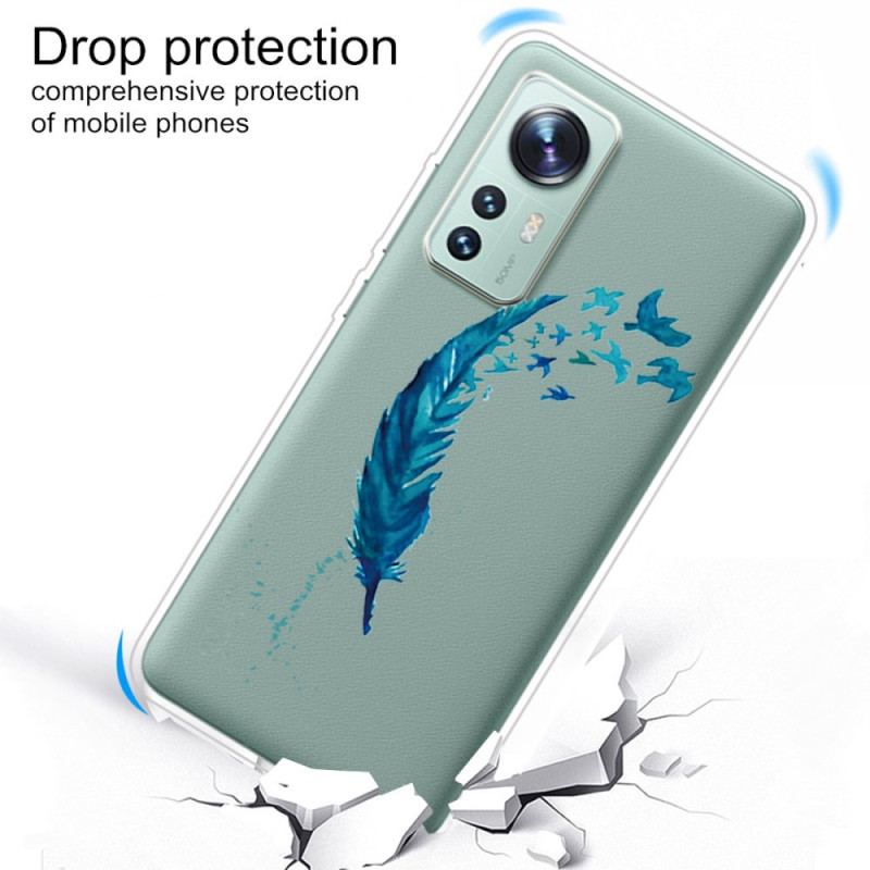 Coque  Xiaomi 12 / 12X  Belle Plume Bleue