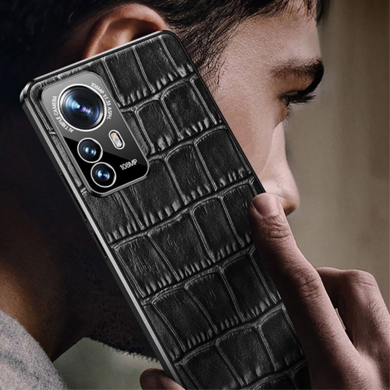 Coque Xiaomi 12 / 12X Cuir Véritable Texture Crocodile