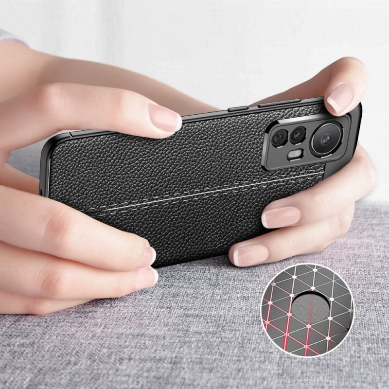 Coque  Xiaomi 12 / 12X Effet Cuir Litchi Double Line