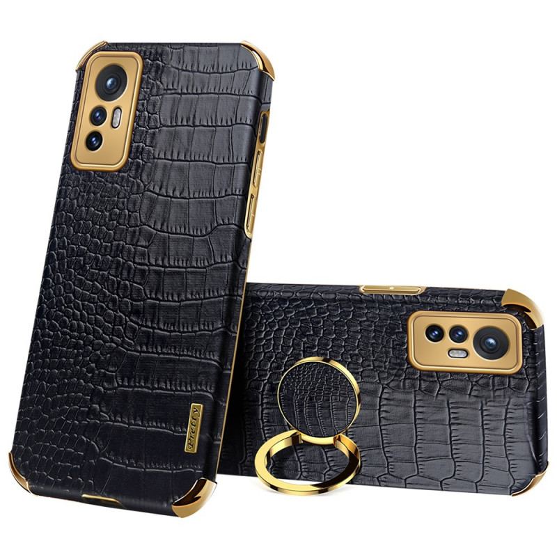 Coque  Xiaomi 12 / 12X  Effet Peau de Crocodile Anneau-Support