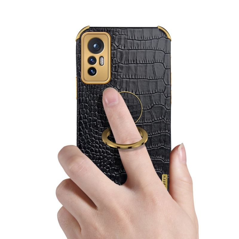 Coque  Xiaomi 12 / 12X  Effet Peau de Crocodile Anneau-Support