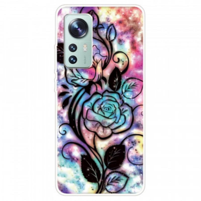 Coque  Xiaomi 12 / 12X  Silicone Fleur Graphique