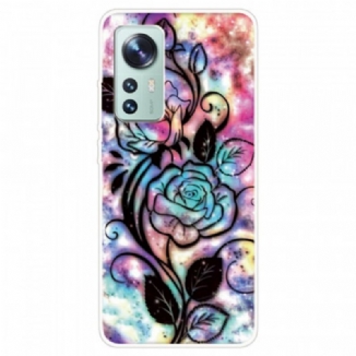 Coque  Xiaomi 12 / 12X  Silicone Fleur Graphique