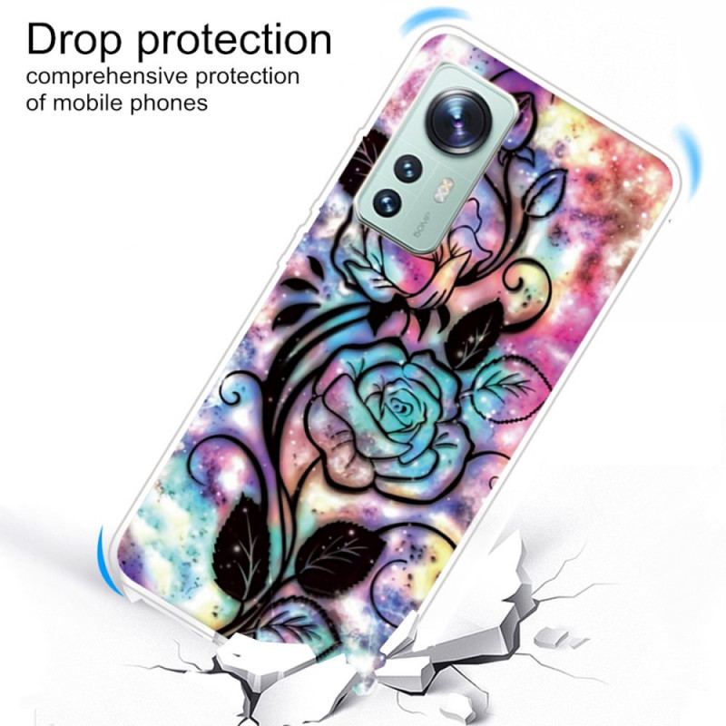 Coque  Xiaomi 12 / 12X  Silicone Fleur Graphique