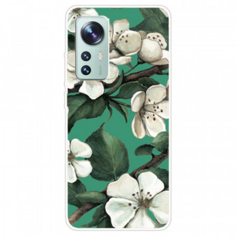 Coque  Xiaomi 12 / 12X  Silicone Fleurs Blanches