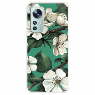 Coque  Xiaomi 12 / 12X  Silicone Fleurs Blanches