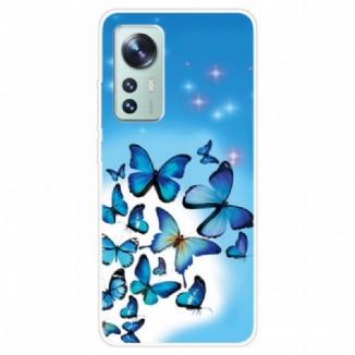 Coque  Xiaomi 12 / 12X  Silicone Papillons Bleus