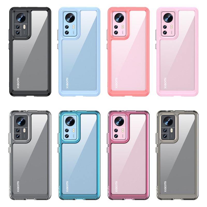 Coque Xiaomi 12 / 12X Transparente avec Contours Colorés