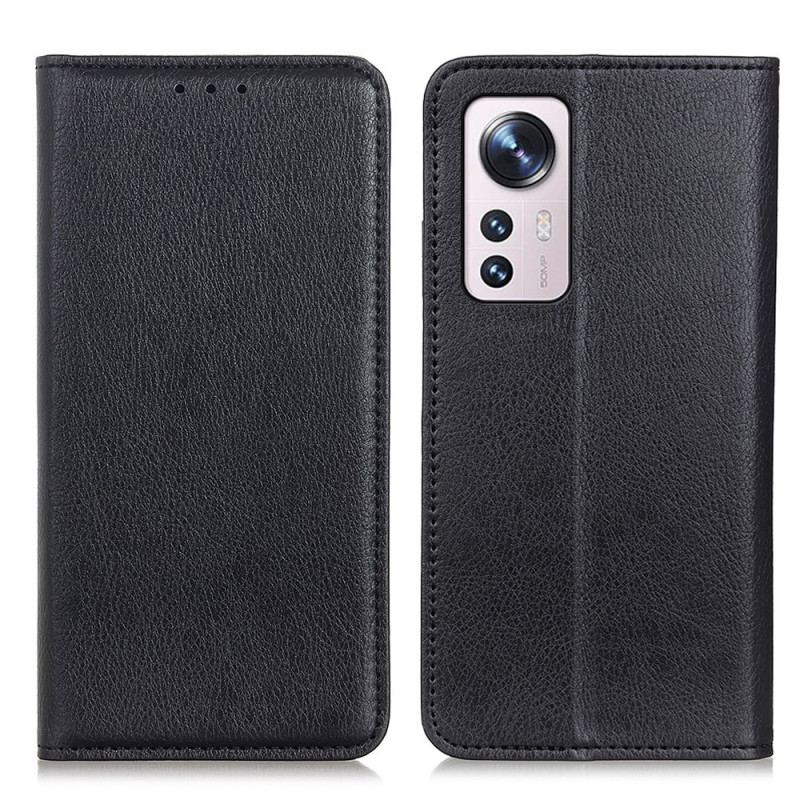 Flip Cover  Xiaomi 12 / 12X Cuir Litchi Fendu Texture