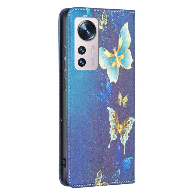 Flip Cover  Xiaomi 12 / 12X  Papillons Colorés