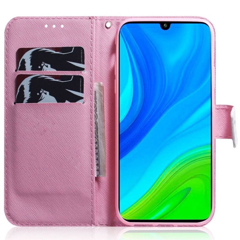 Housse Xiaomi 12 / 12X Fleurs Blanches à Lanière