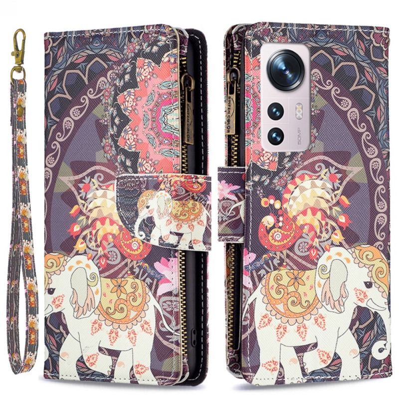 Housse  Xiaomi 12 / 12X  Poche Zippée Éléphant