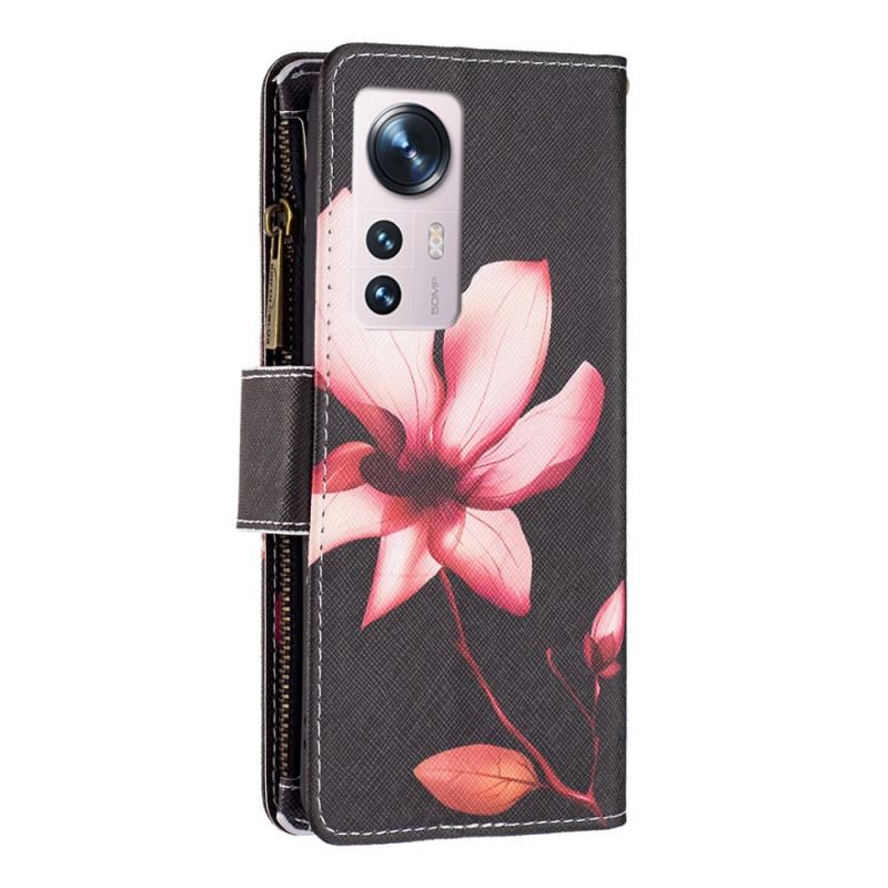 Housse  Xiaomi 12 / 12X  Poche Zippée Fleur