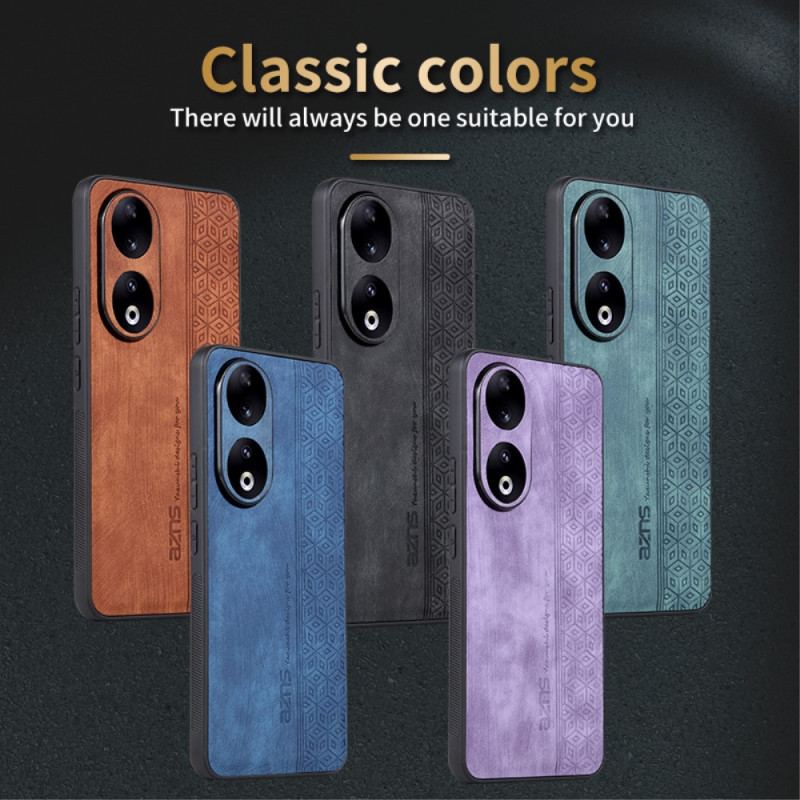 Coque Honor 90 Pro Effet Cuir AZNS