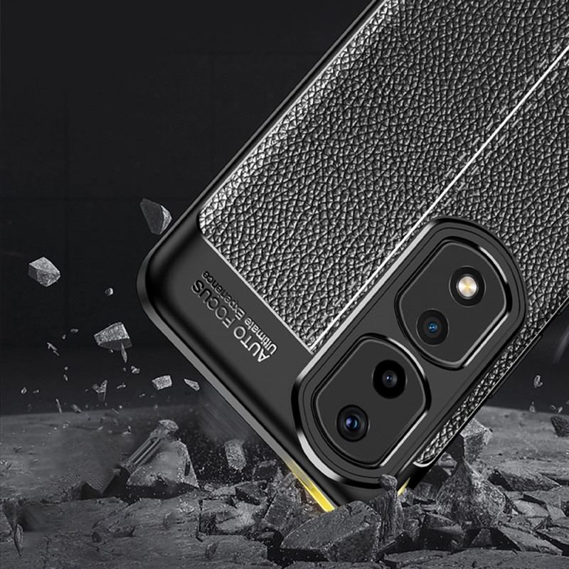 Coque Honor 90 Pro Effet Cuir Litchi Double Line