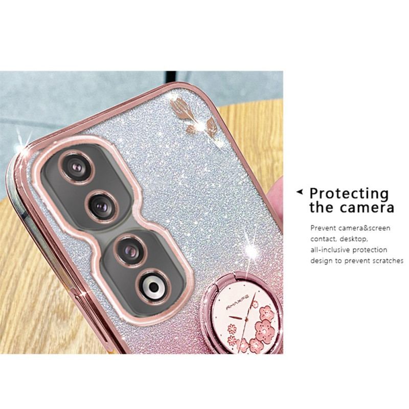 Coque Honor 90 Pro Paillettes et Support Mains Libres