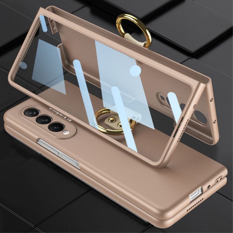 Coque Samsung Galaxy Z Fold 3 5G Anneau-Support et Protecteur Écran GKK