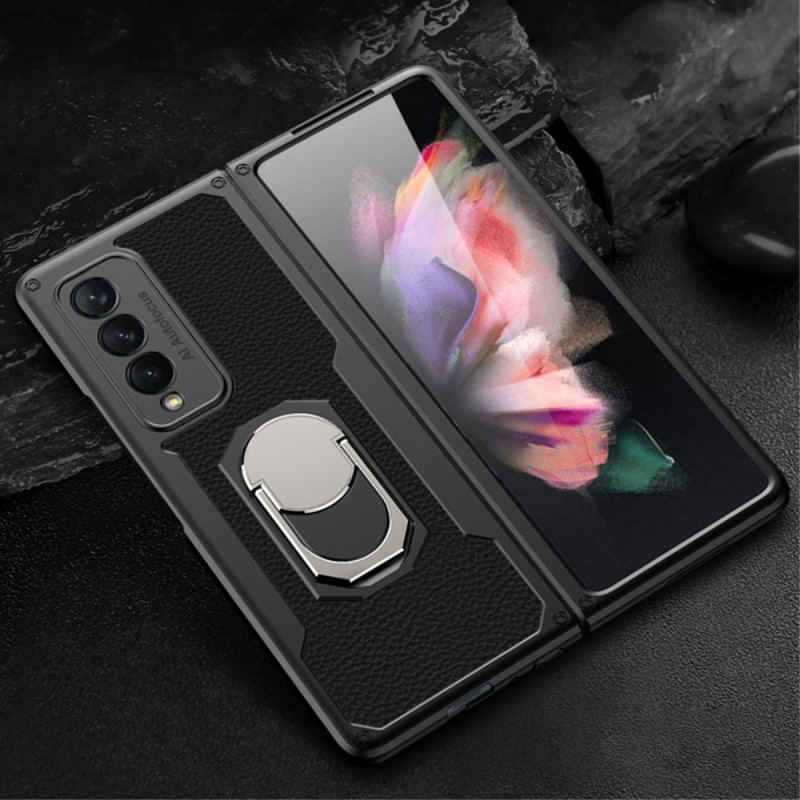 Coque Samsung Galaxy Z Fold 3 5G Cuir Litchi Anneau-Support GKK