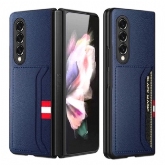 Coque Samsung Galaxy Z Fold 3 5G Cuir Litchi Double Porte-Cartes