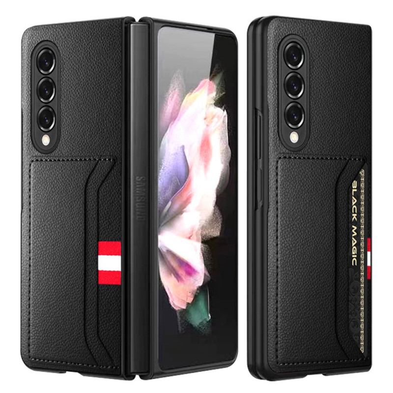 Coque Samsung Galaxy Z Fold 3 5G Cuir Litchi Double Porte-Cartes