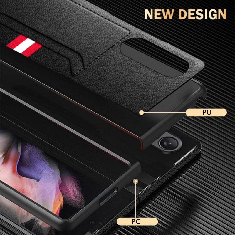 Coque Samsung Galaxy Z Fold 3 5G Cuir Litchi Double Porte-Cartes