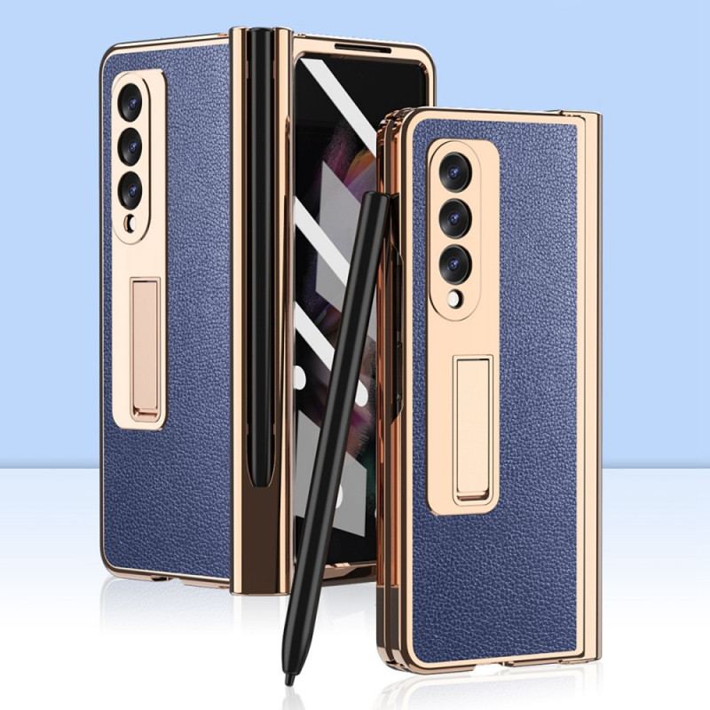 Coque Samsung Galaxy Z Fold 3 5G Cuir Litchi Multi-Fonctions