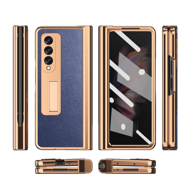 Coque Samsung Galaxy Z Fold 3 5G Cuir Litchi Multi-Fonctions