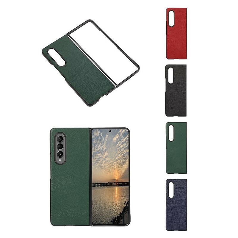 Coque Samsung Galaxy Z Fold 3 5G Cuir Litchi Véritable