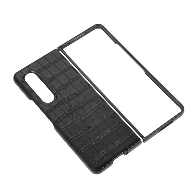 Coque Samsung Galaxy Z Fold 3 5G Cuir Véritable Crocodile