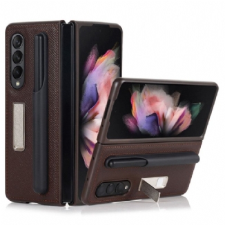 Coque Samsung Galaxy Z Fold 3 5G Cuir Véritable Support et Porte-Stylet