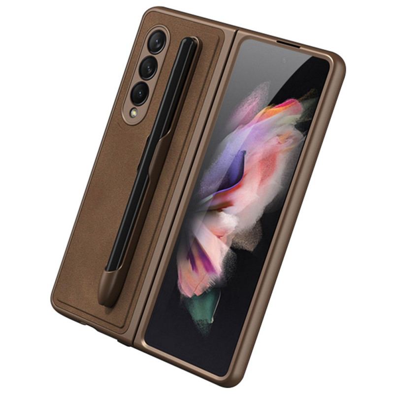 Coque Samsung Galaxy Z Fold 3 5G Effet Cuir Porte-Stylet GKK