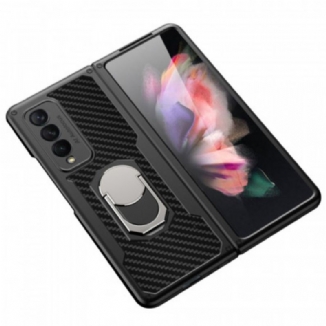 Coque Samsung Galaxy Z Fold 3 5G Fibre Carbone Anneau-Support GKK