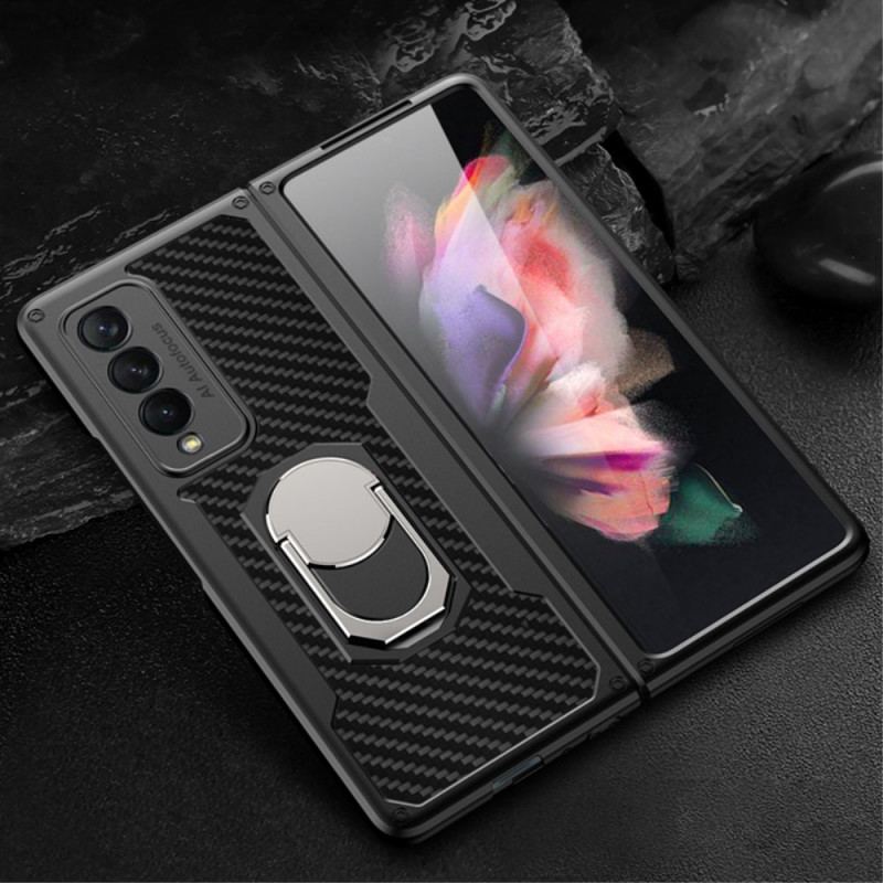 Coque Samsung Galaxy Z Fold 3 5G Fibre Carbone Anneau-Support GKK