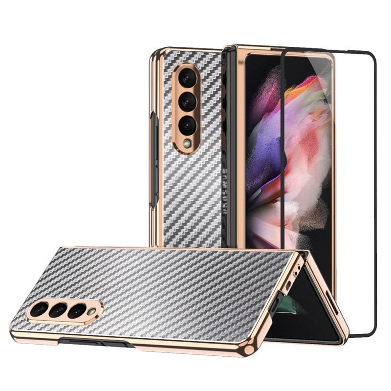 Coque Samsung Galaxy Z Fold 3 5G Fibre Carbone avec Protecteur Écran