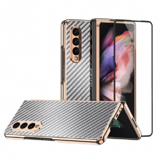 Coque Samsung Galaxy Z Fold 3 5G Fibre Carbone avec Protecteur Écran