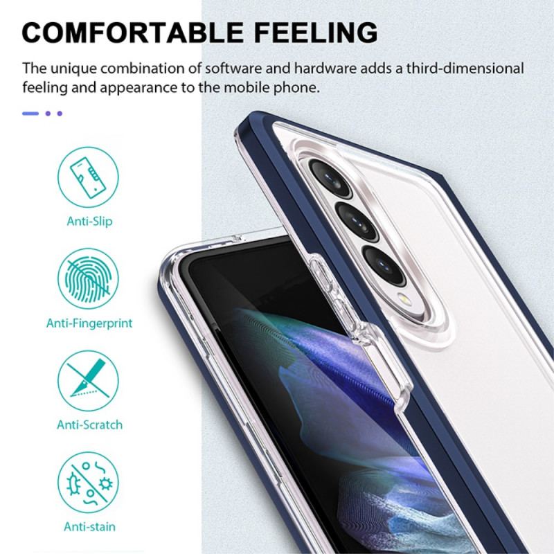 Coque Samsung Galaxy Z Fold 3 5G Hybride Transparente Rebords Colorés