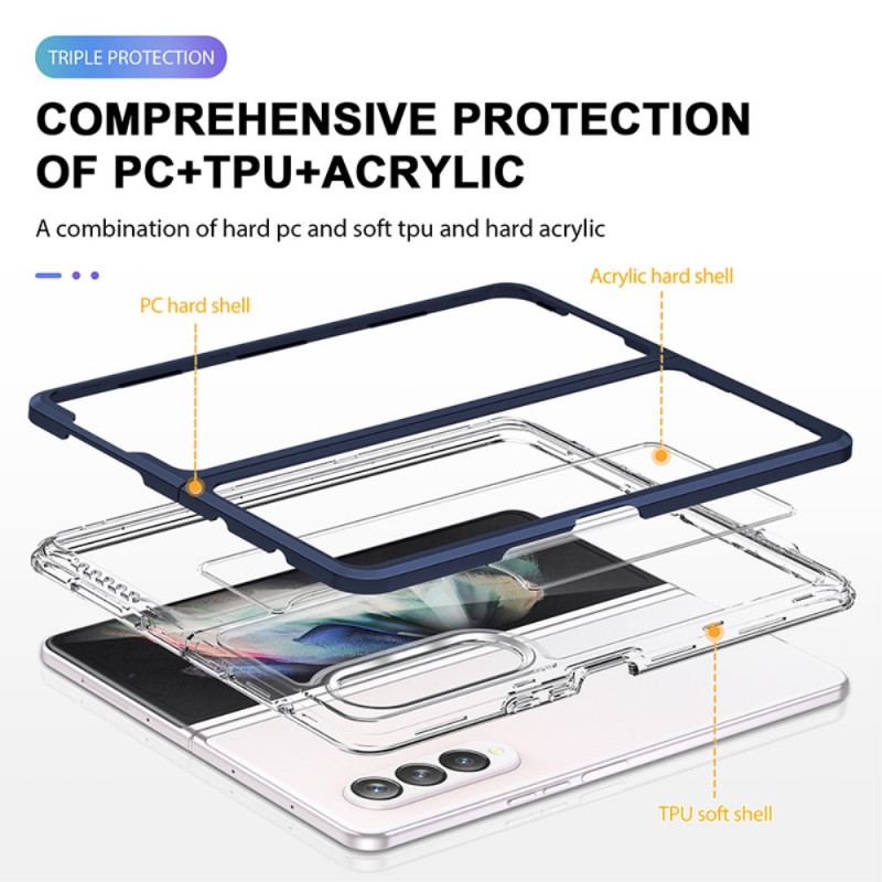 Coque Samsung Galaxy Z Fold 3 5G Hybride Transparente Rebords Colorés