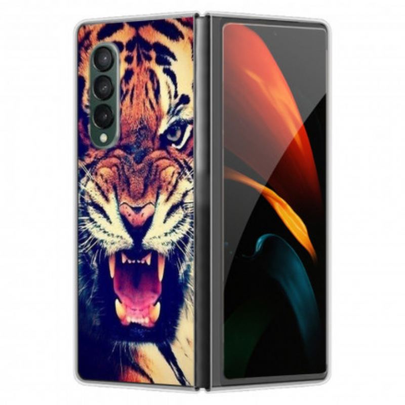 Coque Samsung Galaxy Z Fold 3 5G Tête de Félin