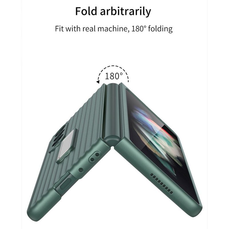 Coque Samsung Galaxy Z Fold 3 5G Texturée Support et Protecteur Écran GKK