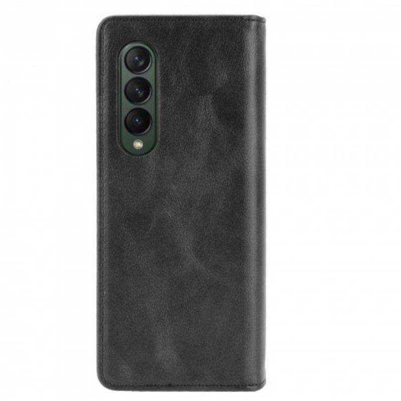 Flip Cover Samsung Galaxy Z Fold 3 5G Effet Cuir Stylisé