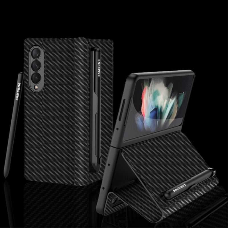 Flip Cover Samsung Galaxy Z Fold 3 5G Fibre Carbone Porte-Stylet